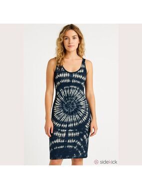 Lu NYC Women's Blue Tie Dye Bodycon Dress